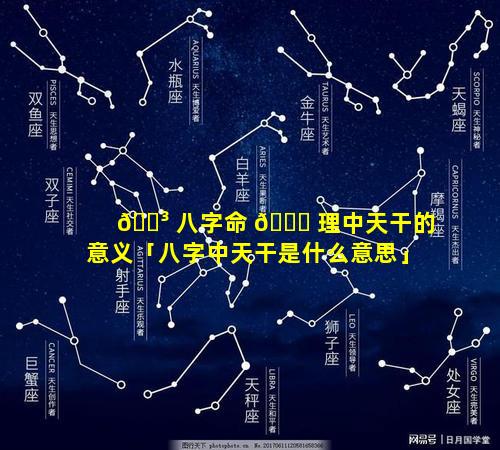 🐳 八字命 🐎 理中天干的意义「八字中天干是什么意思」